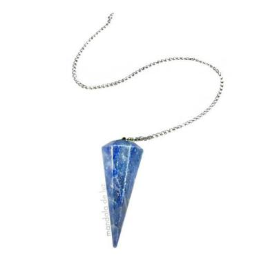 Imagem de Pêndulo De Cristal De Quartzo Azul Pedra Natural - Mandala De Luz