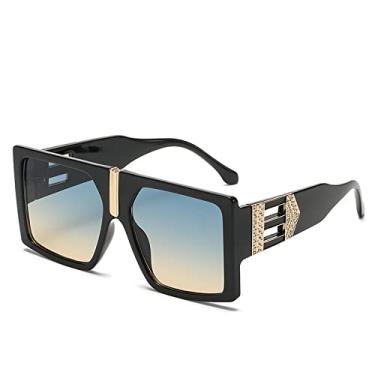Imagem de Óculos de sol conjunto de diamante para mulheres moda grande armação anti uv óculos de sol de perna larga tendência de personalidade, 3, tamanho único