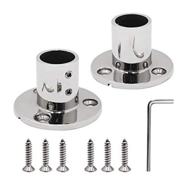 Imagem de SHENGHUISS Par 1 polegada (25,8 mm), corrimão de barco de 90 graus, base redonda, serviço pesado, 316, ferragem marítima, barco, trilhos manuais, encaixe de tubo de 2,5 cm, chave sextavada em forma de L e parafusos (2 peças)