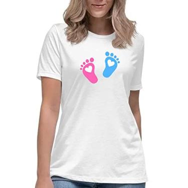 Imagem de Camiseta cha revelacao gestante gravidez gravida mamae Cor:Branco;Tamanho:M