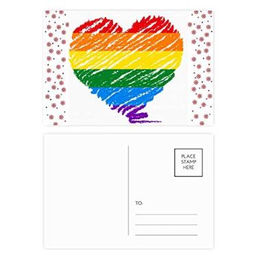 Imagem de Rainbow Gay Lésbica Coração LGBT Natal Flor Celebração Cartão postal Bênção