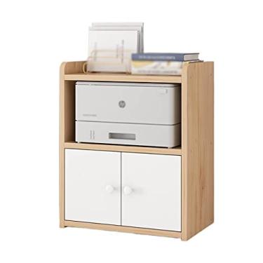 Imagem de KIZQYN Suporte de impressora Rack Suporte de rack de armário de mesa de escritório armazenamento de PC multicamadas prateleira pequena organizador de prateleira de mesa para impressora de mesa de casa/escritório (cor: G-47,5 * 30 * 60cm)