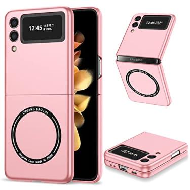 Imagem de Capa de telefone para PC rígido fino fino e fosco para Samsung Galaxy Z Flip 4 3 Magsafe Capa magnética para Samsung Zflip 4, rosa, para Samsung Z Flip 3