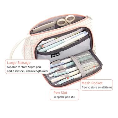 Imagem de LUGU Bolsa de Lápis Bonita Estojo de Lápis de zenamento G nde com nhu pa C a Malha Bolso Papelaria izador Pincel de Maquiagem Fer menta Bolsa Presente pa Estudante Crianças Meninas