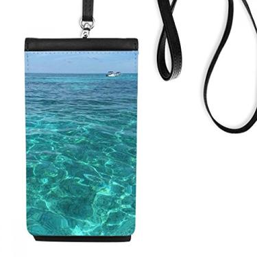Imagem de Bolsa para celular com imagem da natureza da ciência da água do oceano, bolso preto
