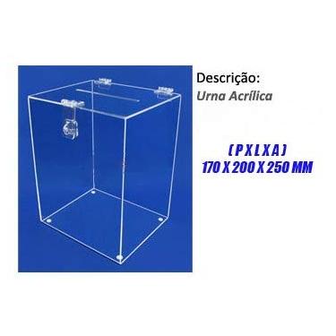 Imagem de Urna Acrílica Modelo Cubo Médio 18x20x26 cm