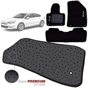 Imagem de Jogo de Tapete Carpete Tevic Pinado Compatível com C5 2001 02 03 04 05 06 07 08 09 10 11 12 Impermeável Lavável Logo Bordado 5 Peças