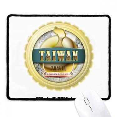 Imagem de Logotipo Taiwan Dragon Boat Race Mouse pad antiderrapante para escritório, bordas costuradas para presente