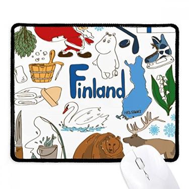 Imagem de Mousepad com a bandeira nacional de animais da Finland Landscap Tapete de borracha para jogos