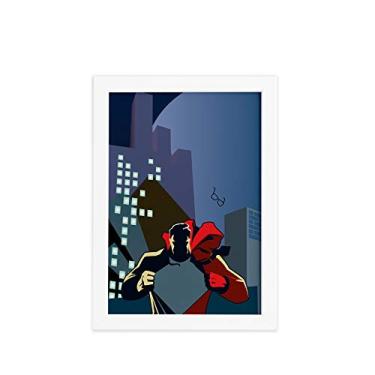 Imagem de Quadro Super Heróis Geek Superman Moldura Branca 22x32cm