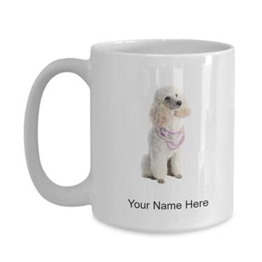 Imagem de Caneca de poodle personalizada - Copo de café de poodle - Ideia para amantes de poodle Kids Boys Girls Love - Caneca de café de 425 g