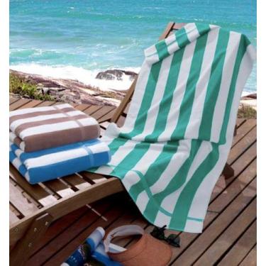 Imagem de Kit 12 Toalhas Banho Para Praia Piscina - Azul - Lufamar