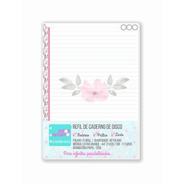 Imagem de Refil de folha Para Caderno de Disco Sistema Inteligente Amor Infinito Cadernos - Floral (MÉDIO - Colegial)