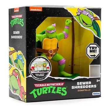 Imagem de Tartaruga Ninja Caos Mutante Sewer Shredders- Boneco Botão Ação C/ Skate Puxe Correr  – Donatello - Candide