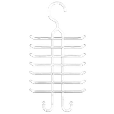 Imagem de Kit 10 Cabides para Gravatas Cintos Organizadores Closets Guarda-Roupa Lojas Cristal