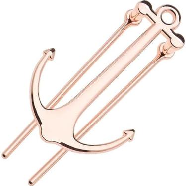 Imagem de 2 marcadores criativos clipes de página de âncora de metal livros de estudante leitura presentes de formatura papelaria escolar material de escritório (Rosa ouro)