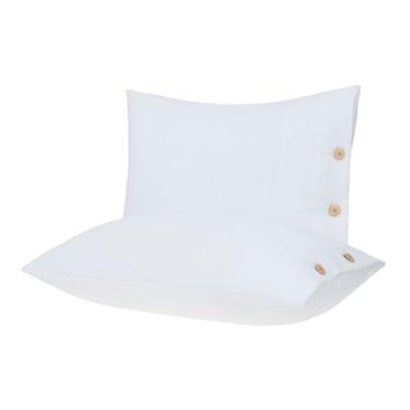Imagem de Kit Capa para Travesseiro Buddemeyer Medalhão 100% Algodão Branca 2 peças