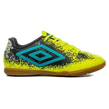 Imagem de Chuteira Futsal, Cosmic Junior, Umbro, Infantil, Limão/Azul/Preto, 35