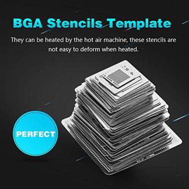 Imagem de 130pcs BGA Universal Reballing, BGA Stencils Template BGA Reballing Stencils Rework Stencils Net Modelo de Aço Malha Diretamente Kit de Conjunto de Calor para Placa Gráfica de
