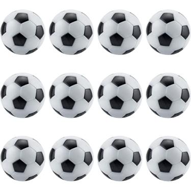 Imagem de IFAMIO Conjunto de 12 bolas de substituição de futebol de pebolim, mini bolas de futebol pretas e brancas, mini bolas de futebol de mesa