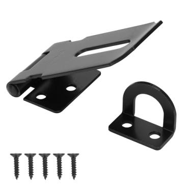 Imagem de YONSIN Cadeado de porta de 7,6 cm, trava de ferrolho de segurança, fecho de ferrolho de porta para armário de janela de porta, caixa de ferramentas, cerca, aço inoxidável 304, acabamento preto fosco,