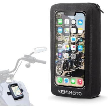 Imagem de KEMIMOTO Bolsa regata à prova d'água para motocicleta, 8 bolsas fortes de adsorção, bolsa tanque de TPU sensível ao toque compatível com celular de até 16,5 polegadas