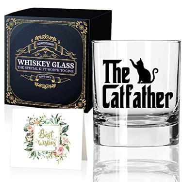 Imagem de AGMDESIGN The Catfather Whiskey Glass, Funny Cat Dad Glass, Fathers Day Gift, Cat Dad Gift, Cat Mom Gift, Cat Lover Gift