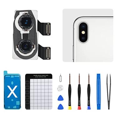 Imagem de DGSCSMY Para iPhone X Substituição de Câmera Traseira OEM para iPhone 10 12MP Peças de Lente Traseira Principal iPhoneX 5,8 polegadas com Lente Teleobjetiva Larga OIS HDR Photos 4K Video Fix Kit de