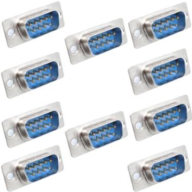 Imagem de Ganasome 10 peças DB9 macho 9 pinos acessórios PC adaptador conector - tipo solda, azul