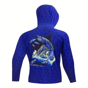 Imagem de Camiseta masculina de manga comprida com capuz UV para pesca, manga comprida, camuflagem de secagem rápida com zíper completo, Dyf-0117, GG