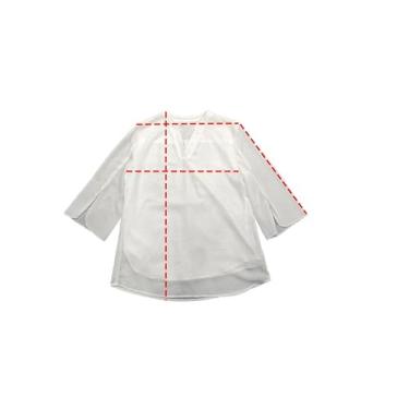 Imagem de joyliveCY Camisetas de chiffon manga 3/4 gola V, Branco, M