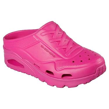 Imagem de Skechers Tamanco feminino com ajuste de arco Uno-to The Max, Rosa choque, 9