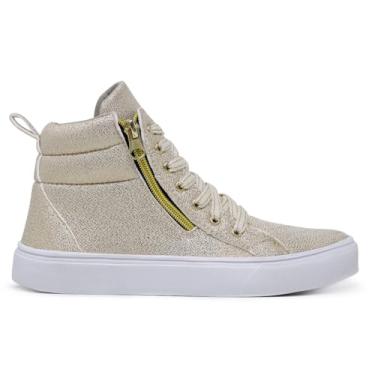 Imagem de Botinha Feminna Cano Alto com Zíper Fitness o Estilo Brilhante que Você Merece (Bege, BR, Adulto, Numérico, 36)