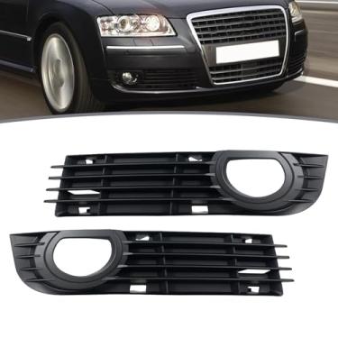 Imagem de JESYMBX Grade de cobertura de farol de neblina para Audi A8 Quattro 2006-2008 Ventilação da lâmpada do para-choque dianteiro 4E0807681AD 4E0807682AD esquerda e direita