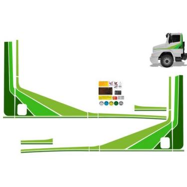 Imagem de Faixa Caminhão Mercedes Benz MB 1620 Adesivo Lateral Verde - SPORTINOX