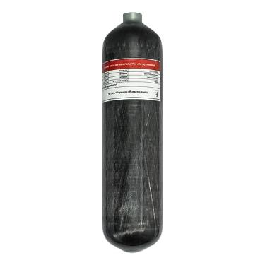 Imagem de TUXING Tanque de ar PCP de 4500psi, cilindro composto de alta pressão, tanque de ar de fibra de carbono 3L, aprovado pela CE, tanque de mergulho Pcp Paintball Air Tank (garrafa vazia) M18 x 1,5