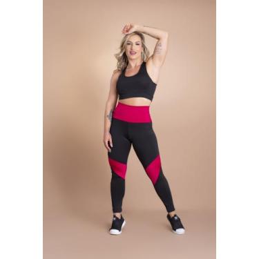 Imagem de Conjunto Fitness Feminino Calça Legging Cintura Alta Detalhe E Top Nad