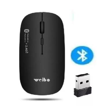 Imagem de Mouse 2 Em 1 Bluetooth Wireless Computador Notebook Game - weibo, Pret
