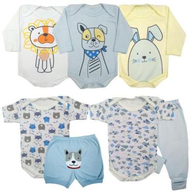 Imagem de Kit Maternidade Body Mijão Short Conjunto 7 Pçs Roupa Bebê - Koala Bab
