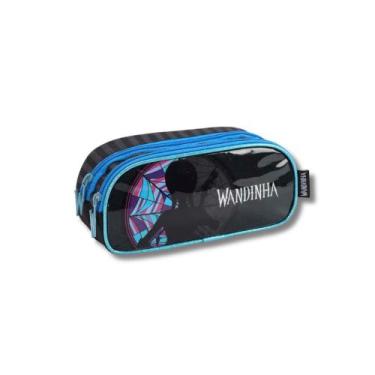 Imagem de Estojo Duas Divisórias Wandinha Addams Wednesday - Luxcel, Preto e Azu