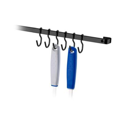 Imagem de Suporte Utensilios Barra Piatina 45 Cm + 6 Ganchos - Future Industria 