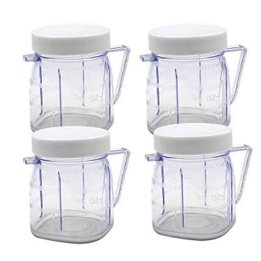 Imagem de Anbige Peças de reposição Mini pote de plástico de 1 xícara, compatível com liquidificador Oster (4 peças)