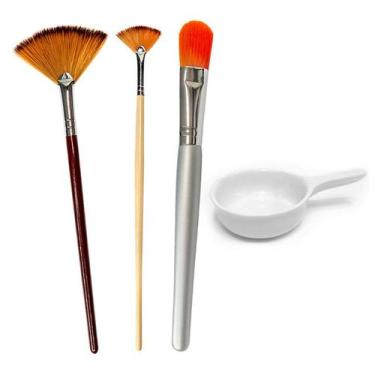 Imagem de Kit Pincéis Estética Seda 06, 02 Peelings, Ácidos, Emolientes e 18 Arg