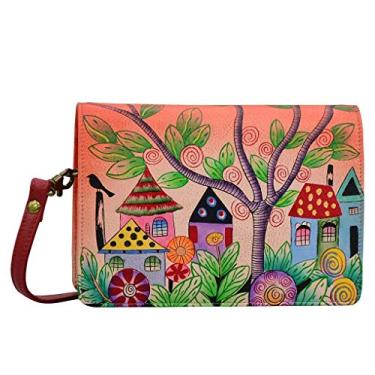Imagem de Anna by Anuschka Couro pintado à mão | Carteira com duas dobras com bloqueio de RFID, Village Off Dreams, One Size
