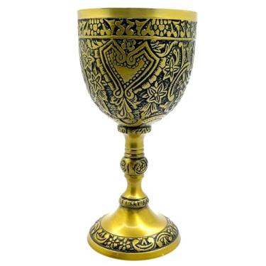 Imagem de Morcomart Cálice de vinho de latão, cálice de Arthur King, cálice de comunhão, cálice de inspiração medieval