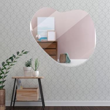 Imagem de Espelho Orgânico Irregular Abstrato Coração Lapidado Médio/Grande Deco