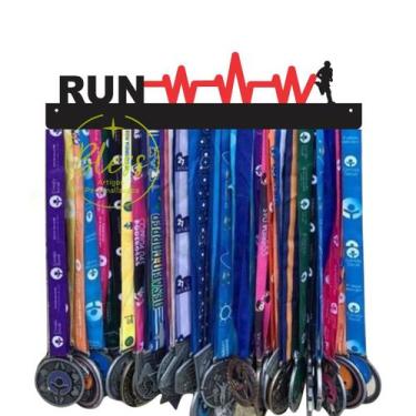 Imagem de Porta medalhas corrida rum batimentos cardiacos decorativo - BLESS ART