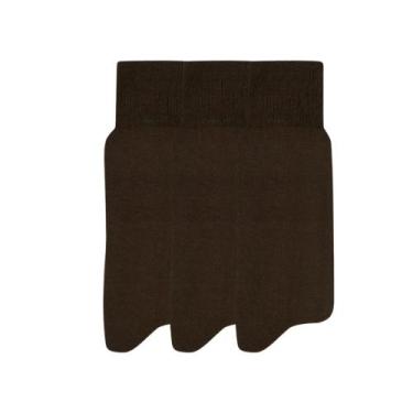 Imagem de Kit 3 Pares De Meia Mash Social Cano Longo Lisa 100% Algodão, Marrom, 