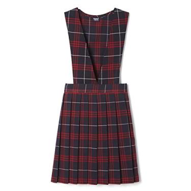 Imagem de French Toast Suéter com decote em V para meninas, Azul marinho e xadrez vermelho, 4