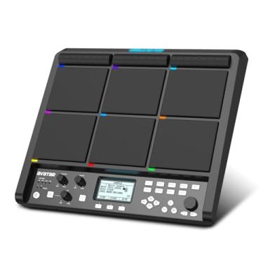 Imagem de Instrumento de Percussão e Pad sample PD708 com 9 pads de bateria para apresentação ao vivo, mais de 1.000 sons integrados, 32 GB de armazenamento, FX integrado, LEDs personalizáveis